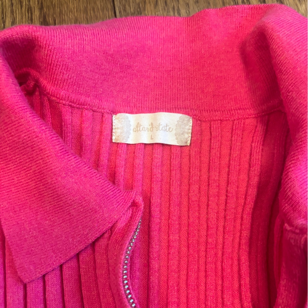 Altar'd State Fuchsia Ribbed Cardigan - Picture 2 of 3